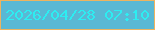 文字の大きさ：2、枠の色：edb360、背景の色：5ab8d4、文字の色：2dedf1 無料ブログパーツのブログ時計