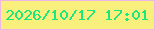 文字の大きさ：2、枠の色：edb6e6、背景の色：f8ef7d、文字の色：1be87c 無料ブログパーツのブログ時計
