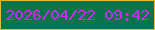文字の大きさ：2、枠の色：edb834、背景の色：09744c、文字の色：cd28fc 無料ブログパーツのブログ時計