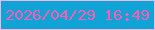 文字の大きさ：1、枠の色：edb8fb、背景の色：10a4d6、文字の色：fb5db3 無料ブログパーツのブログ時計
