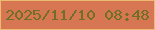 文字の大きさ：3、枠の色：edba71、背景の色：d77653、文字の色：6f7024 無料ブログパーツのブログ時計