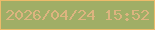 文字の大きさ：4、枠の色：edbb6a、背景の色：a0ae66、文字の色：dcb47f 無料ブログパーツのブログ時計