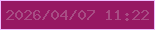 文字の大きさ：3、枠の色：edbcfe、背景の色：961863、文字の色：a84c84 無料ブログパーツのブログ時計