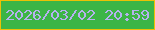 文字の大きさ：4、枠の色：edc105、背景の色：3cb546、文字の色：b5b2ef 無料ブログパーツのブログ時計