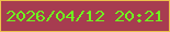 文字の大きさ：4、枠の色：edc14c、背景の色：a73c50、文字の色：6ff71f 無料ブログパーツのブログ時計