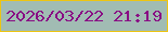 文字の大きさ：4、枠の色：edc512、背景の色：a1bcb3、文字の色：890d84 無料ブログパーツのブログ時計