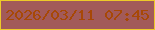 文字の大きさ：4、枠の色：edca29、背景の色：a25a59、文字の色：a74806 無料ブログパーツのブログ時計