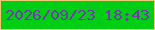 文字の大きさ：4、枠の色：edca72、背景の色：00ce15、文字の色：713baa 無料ブログパーツのブログ時計