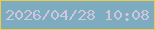 文字の大きさ：3、枠の色：edcb44、背景の色：7dacc0、文字の色：cec6d9 無料ブログパーツのブログ時計