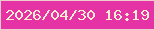 文字の大きさ：3、枠の色：edcdcc、背景の色：e533a6、文字の色：ffedd1 無料ブログパーツのブログ時計