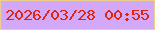 文字の大きさ：2、枠の色：edce8d、背景の色：d3a8f9、文字の色：df250b 無料ブログパーツのブログ時計