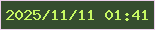文字の大きさ：1、枠の色：edcfed、背景の色：364d2f、文字の色：c6f863 無料ブログパーツのブログ時計