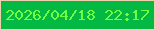 文字の大きさ：2、枠の色：edd0ac、背景の色：03b944、文字の色：72ff42 無料ブログパーツのブログ時計
