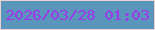 文字の大きさ：2、枠の色：edd1d0、背景の色：5a95bb、文字の色：9c37eb 無料ブログパーツのブログ時計