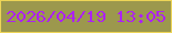 文字の大きさ：4、枠の色：edd557、背景の色：9c984d、文字の色：ad21f4 無料ブログパーツのブログ時計