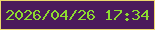 文字の大きさ：4、枠の色：edd76d、背景の色：4c1a5b、文字の色：8dda30 無料ブログパーツのブログ時計