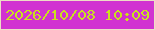 文字の大きさ：3、枠の色：edddc6、背景の色：d133d1、文字の色：cae11d 無料ブログパーツのブログ時計