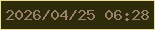 文字の大きさ：2、枠の色：eddf9b、背景の色：2e2b08、文字の色：99806f 無料ブログパーツのブログ時計