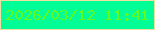 文字の大きさ：1、枠の色：eddfa2、背景の色：02fc95、文字の色：61fc1e 無料ブログパーツのブログ時計