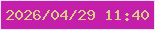文字の大きさ：3、枠の色：eddffe、背景の色：c51eab、文字の色：d4cf82 無料ブログパーツのブログ時計