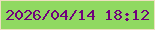 文字の大きさ：1、枠の色：ede0c0、背景の色：90d961、文字の色：70037c 無料ブログパーツのブログ時計