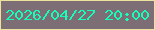 文字の大きさ：3、枠の色：ede19e、背景の色：7d6e75、文字の色：16ffba 無料ブログパーツのブログ時計