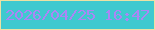 文字の大きさ：4、枠の色：ede1a3、背景の色：3fc9cf、文字の色：aa86f5 無料ブログパーツのブログ時計