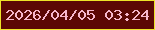 文字の大きさ：5、枠の色：ede428、背景の色：5c0804、文字の色：f6b7cc 無料ブログパーツのブログ時計