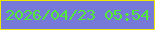 文字の大きさ：5、枠の色：ede701、背景の色：7679d7、文字の色：51eb35 無料ブログパーツのブログ時計