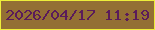 文字の大きさ：5、枠の色：edee3a、背景の色：936f34、文字の色：5a1b5a 無料ブログパーツのブログ時計