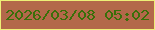 文字の大きさ：2、枠の色：edef77、背景の色：b3684a、文字の色：3a6f09 無料ブログパーツのブログ時計