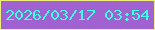 文字の大きさ：2、枠の色：edef79、背景の色：a062d0、文字の色：3bffe2 無料ブログパーツのブログ時計