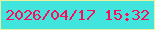 文字の大きさ：2、枠の色：edf09a、背景の色：41e5de、文字の色：fb0d59 無料ブログパーツのブログ時計