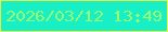 文字の大きさ：1、枠の色：edf13f、背景の色：19efc4、文字の色：98ff75 無料ブログパーツのブログ時計