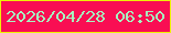 文字の大きさ：4、枠の色：edf206、背景の色：f90e53、文字の色：a6f4c0 無料ブログパーツのブログ時計