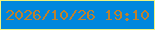 文字の大きさ：4、枠の色：edf480、背景の色：0087dd、文字の色：bd812d 無料ブログパーツのブログ時計