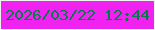 文字の大きさ：4、枠の色：edf5ee、背景の色：ef22f0、文字の色：04794a 無料ブログパーツのブログ時計