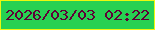 文字の大きさ：3、枠の色：edf80f、背景の色：27d152、文字の色：5f0037 無料ブログパーツのブログ時計