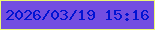 文字の大きさ：5、枠の色：edf973、背景の色：734ee1、文字の色：0013d3 無料ブログパーツのブログ時計