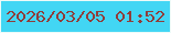 文字の大きさ：4、枠の色：edfaf8、背景の色：42d6f4、文字の色：903d3a 無料ブログパーツのブログ時計