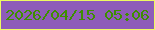 文字の大きさ：5、枠の色：edfb61、背景の色：8e5cb9、文字の色：3d8f00 無料ブログパーツのブログ時計
