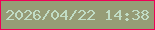 文字の大きさ：1、枠の色：ee0056、背景の色：969c76、文字の色：c1dcc5 無料ブログパーツのブログ時計