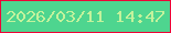 文字の大きさ：3、枠の色：ee0237、背景の色：4ed58f、文字の色：c3f29c 無料ブログパーツのブログ時計