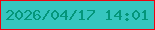 文字の大きさ：2、枠の色：ee030f、背景の色：36c6bf、文字の色：04967a 無料ブログパーツのブログ時計