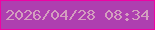 文字の大きさ：4、枠の色：ee03a4、背景の色：ae3fb0、文字の色：d39ebf 無料ブログパーツのブログ時計