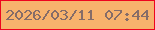 文字の大きさ：4、枠の色：ee041f、背景の色：f7b26d、文字の色：856c68 無料ブログパーツのブログ時計
