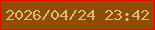文字の大きさ：3、枠の色：ee0501、背景の色：914d05、文字の色：dab97e 無料ブログパーツのブログ時計