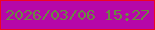文字の大きさ：1、枠の色：ee0521、背景の色：b607a8、文字の色：6a8942 無料ブログパーツのブログ時計