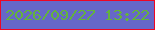 文字の大きさ：2、枠の色：ee0624、背景の色：6667c8、文字の色：63b33c 無料ブログパーツのブログ時計