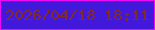 文字の大きさ：1、枠の色：ee07f8、背景の色：4218da、文字の色：812d25 無料ブログパーツのブログ時計